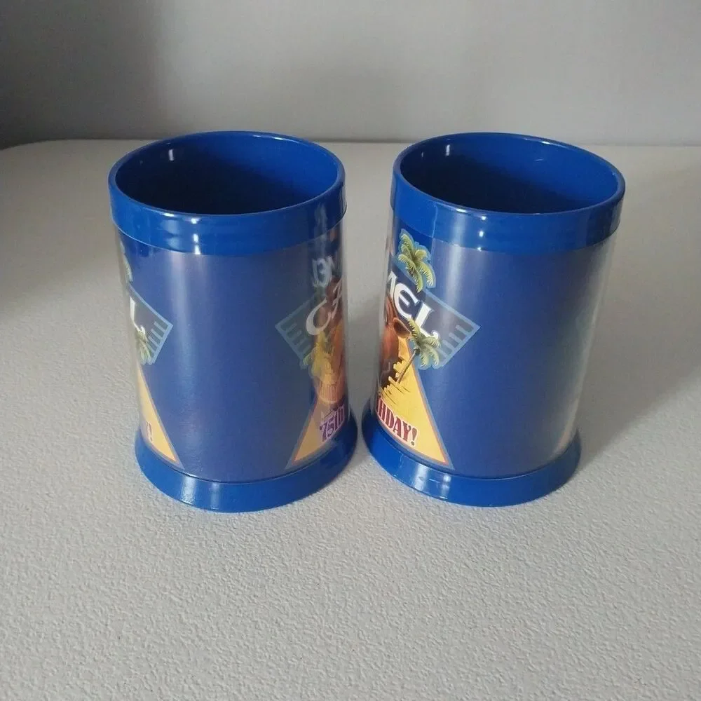 Vintage Camel Joe Camel 75th Anniversary Plastic Thermo Mugs Cups Set of 2